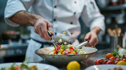 Obraz na płótnie Canvas Master Chef Crafting Culinary Excellence Generative AI
