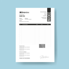 creative and minimalist business invoice template vector format, illustrator, receipt voucher, sale voucher, bill voucher, business invoice template vector graphic template unique and minimal
