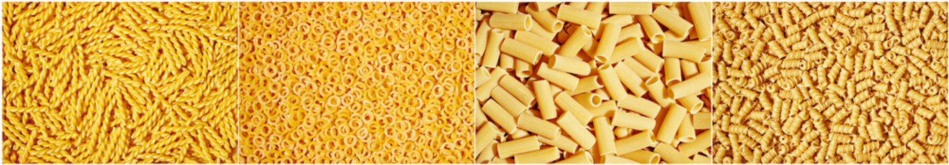 Various italian pasta noodles collection