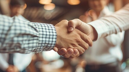Celebrating a Successful Partnership: Business People Shaking Hands and Applauding Generative AI