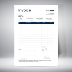creative and minimalist business invoice template vector format, illustrator, receipt voucher, sale voucher, bill voucher, business invoice template vector graphic template unique and minimal