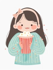 Cute Pastel Cinema Icon Featuring Healthy Living Generative AI