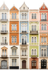 Fototapeta na wymiar Aesthetically Pleasing Compilation of Various Residential Facades: An Urban Neighborhood Perspective