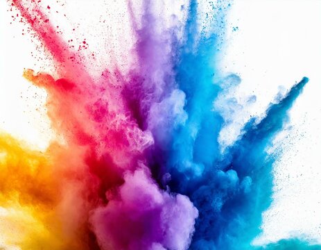 Colorful holi powder blowing up full range of colors explosion for holi celebrations