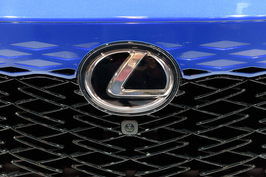 Lexus logo in car grille
