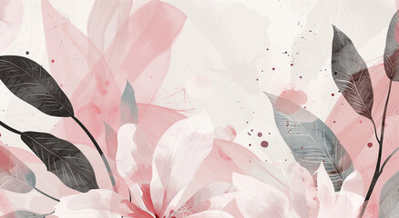 Contemporary cover in watercolor style. Creative art template with blooms, concept of quiet luxury, gentle watercolor, creativity. Art vector background for flyer template, poster, notepad, brochure.