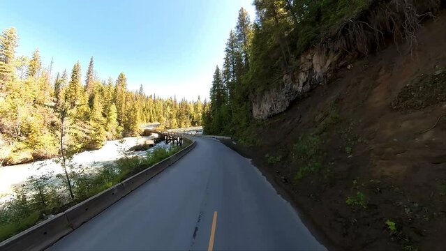 The Mushbowl, Clearwater, Wells Gray Provincial Park, Clearwater Valley Road from the Yellowhead Highway in Clearwater to the one-lane bridge spanning the Murtle River
