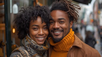 Man and Woman Smiling for Camera