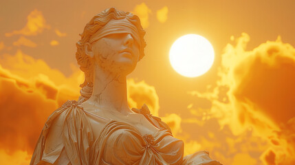 statue of justice sunrise or sunset