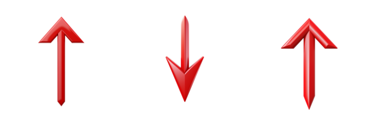 Red vector straight arrows