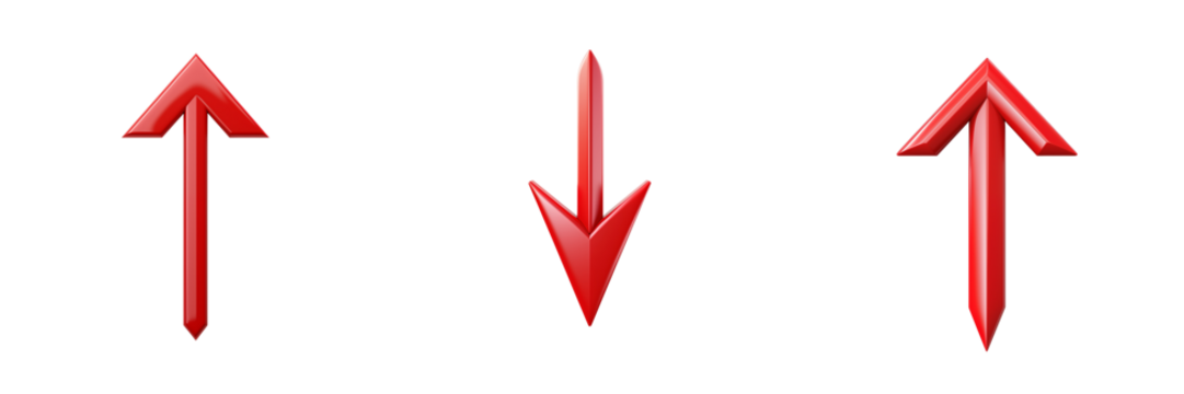 Red vector straight arrows