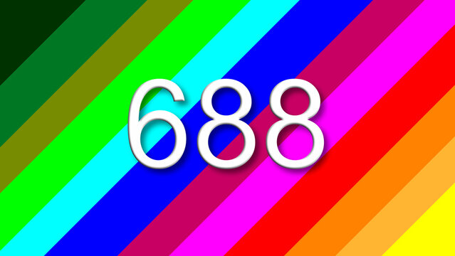 688 colorful rainbow background year number