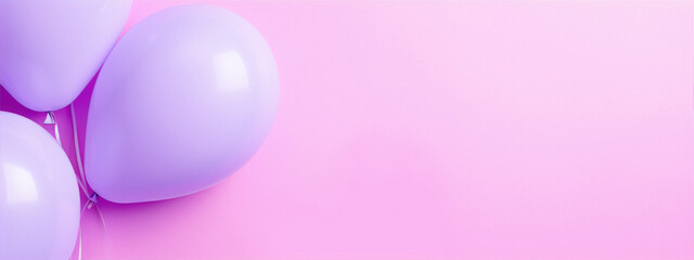 Light purple balloons on a pink background.