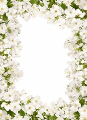 Frame of green leaves, vegetables, flowers space for Text