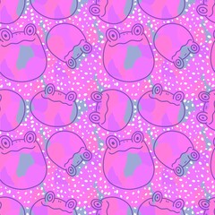 Cartoon animals seamless frogs pattern for wrapping paper and fabrics and kids clothes print and summer