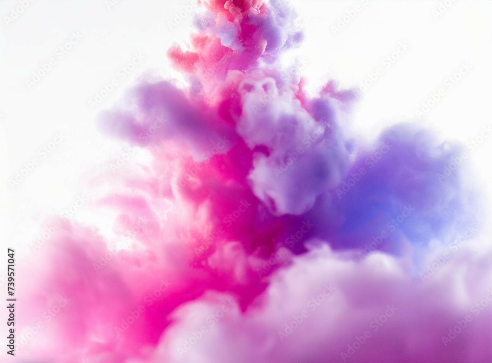 Wall mural Pink and purple clouds design on white background