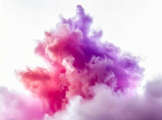 Pink and purple clouds design on white background