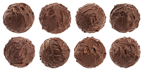 Chocolate balls isolated on white background