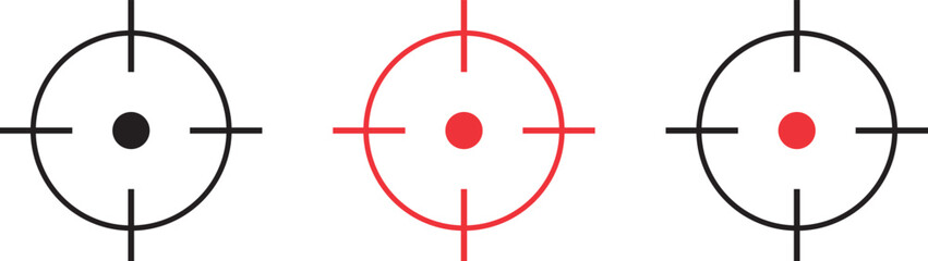 Gun Sight Crosshairs Bullseye Isolated Vector. sniper rifle target. Focus target vector icon. Target goal icon. target focus arrow. marketing aim design - obrazy, fototapety, plakaty