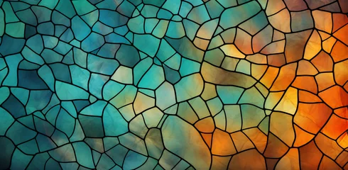Schapenvacht deken met patroon Glas in lood Organic Textured Stained Glass Mosaic