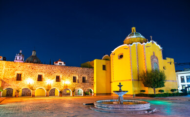 Plaza Aranzazu at night in San Luis Potosi in Mexico - 739576057