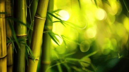 Bamboo forest with sunlight filtering through