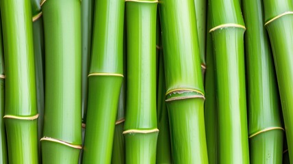 Fototapeta na wymiar Dense green bamboo stalks background