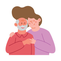 old father and daughter cartoon