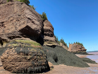 Hopewell Rocks Provincial Park in New Brunswick, Canada. Also called Flowerpots Rocks or simply the...