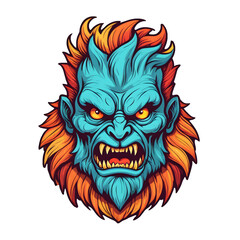 demon beast cartoon vector illustration. colorful concept