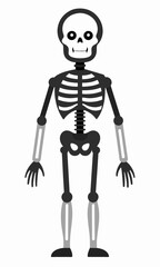 Cartoon skillet of a man smiling and standing at full height. Vector illustration isolated on white.