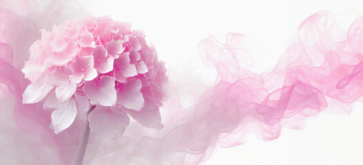 Różowy pastelowy kwiat. Puste miejsce - obrazy, fototapety, plakaty