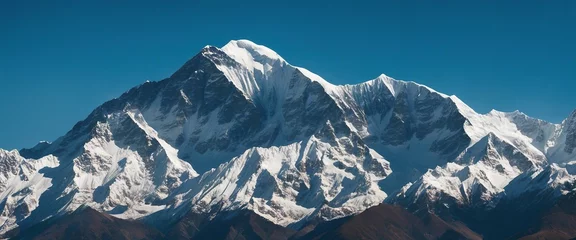 Kissenbezug Majestic Himalayan Vista, snow-capped peaks reaching into the clear blue sky © vanAmsen