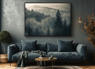 modern living room wit wall art