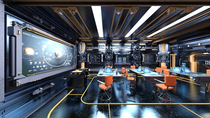 宇宙船内の風景　3DCGレンダリング - obrazy, fototapety, plakaty