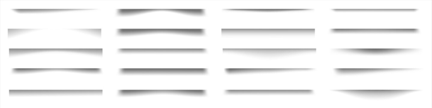 Shadow effect set. Vector shadow collection.