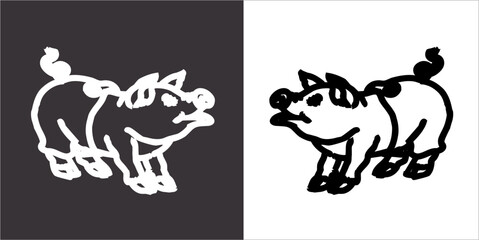 Illustration vector graphics of pig icon