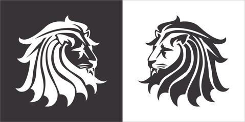 Illustration vector graphics of lion head icon