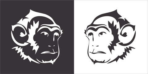 Illustration vector graphics of face monkey icon