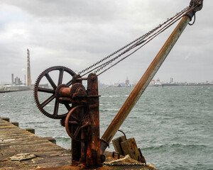 old rusty crane