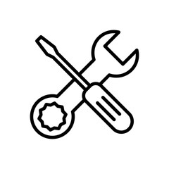 Repair tools icon vector. tool icon vector. setting icon vector. Wrench and screwdriver. support, Service