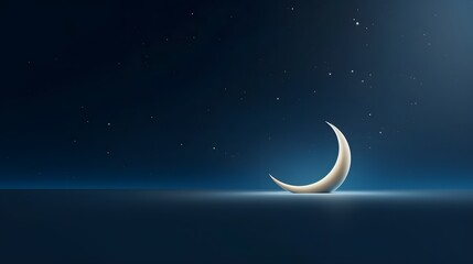 Obraz na płótnie Canvas Relaxed Half-Moon On The Horizon