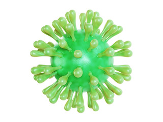3d rendering illustration of a green virus isolated - 739591004
