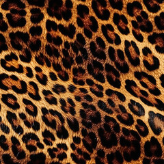 Leopard fur texture seamless pattern background, textile fabric design. Generative ai