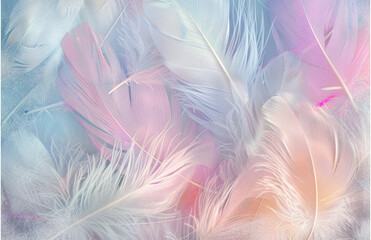 Obraz premium pink feathers background
