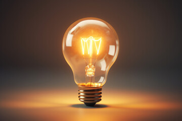 Extreme close-up of a single, unbranded lightbulb in soft illumination.