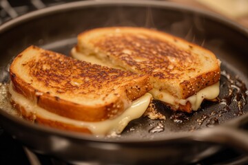 Make a grilled cheese sandwich with provolone cheese and apple in a nonstick pan