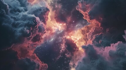 Witness a Stellar Spectacle: Behold Interstellar Clouds and Cosmic Explosions Captured in Astounding Detail and Grandeur, Each Image a Glimpse into the Sublime Majesty of the Universe's Endless Depths - obrazy, fototapety, plakaty