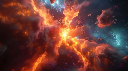 Obraz na płótnie Canvas Witness a Stellar Spectacle: Behold Interstellar Clouds and Cosmic Explosions Captured in Astounding Detail and Grandeur, Each Image a Glimpse into the Sublime Majesty of the Universe's Endless Depths