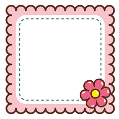 Cute square scalloped sticky note